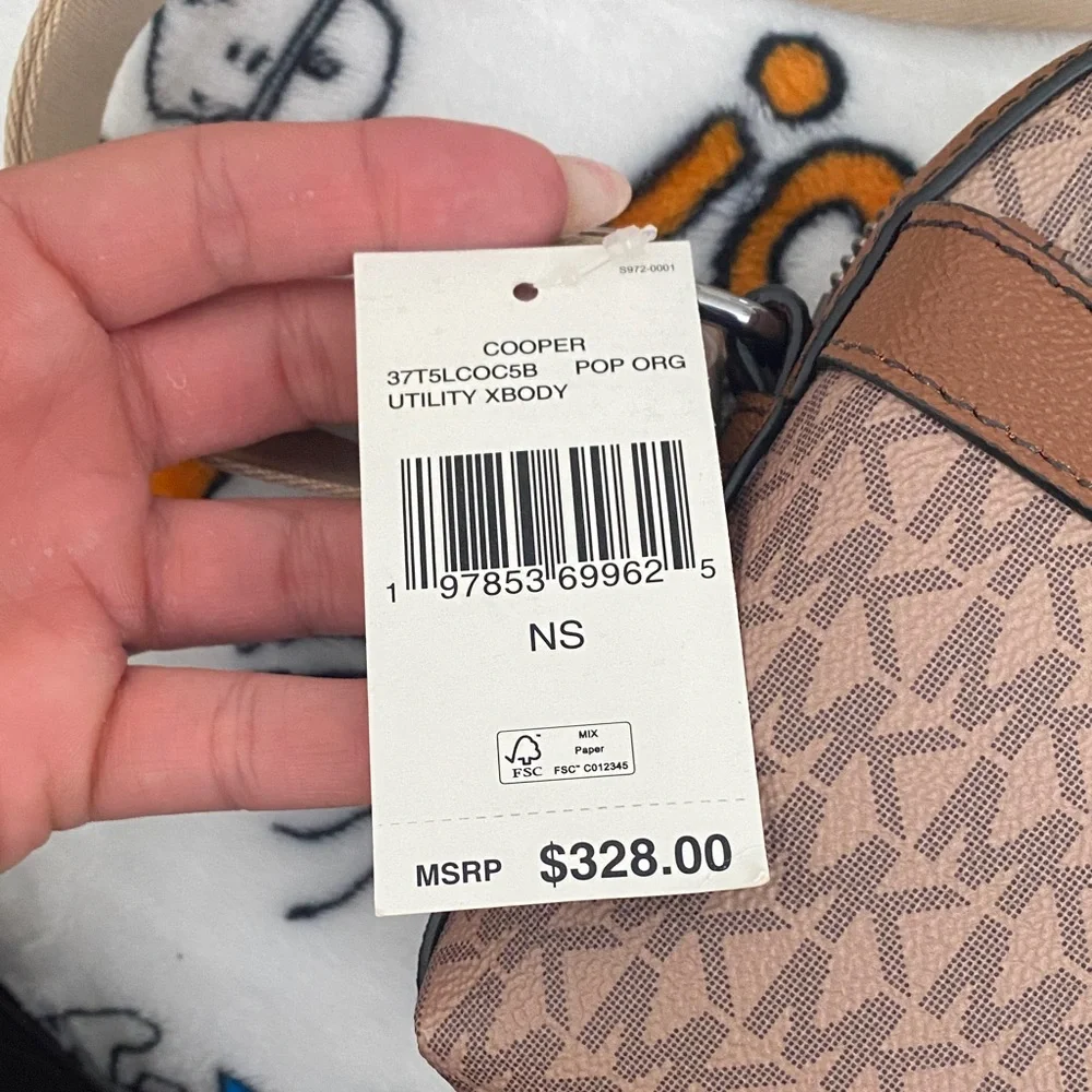 Michael Kors Tan and Orange Logo Crossbody Bag - Picture 8 of 8